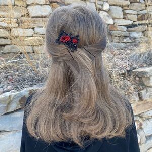 Hand Beaded Floral Hair Comb